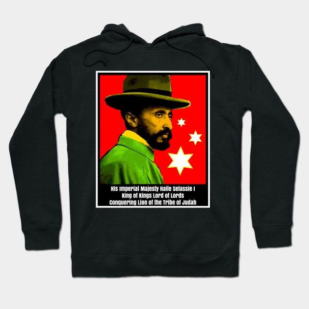 Haile Selassie King Lion Hoodie by rastaseed